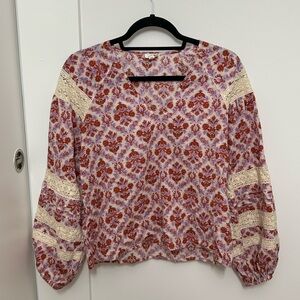 Anthropologie Boho Lace Accent Women's Top